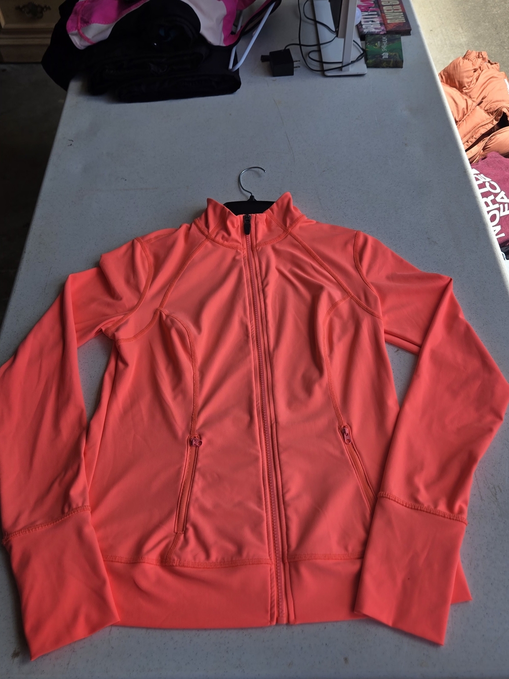 Xersion Neon Coral Full‑Zip Utility Jacket